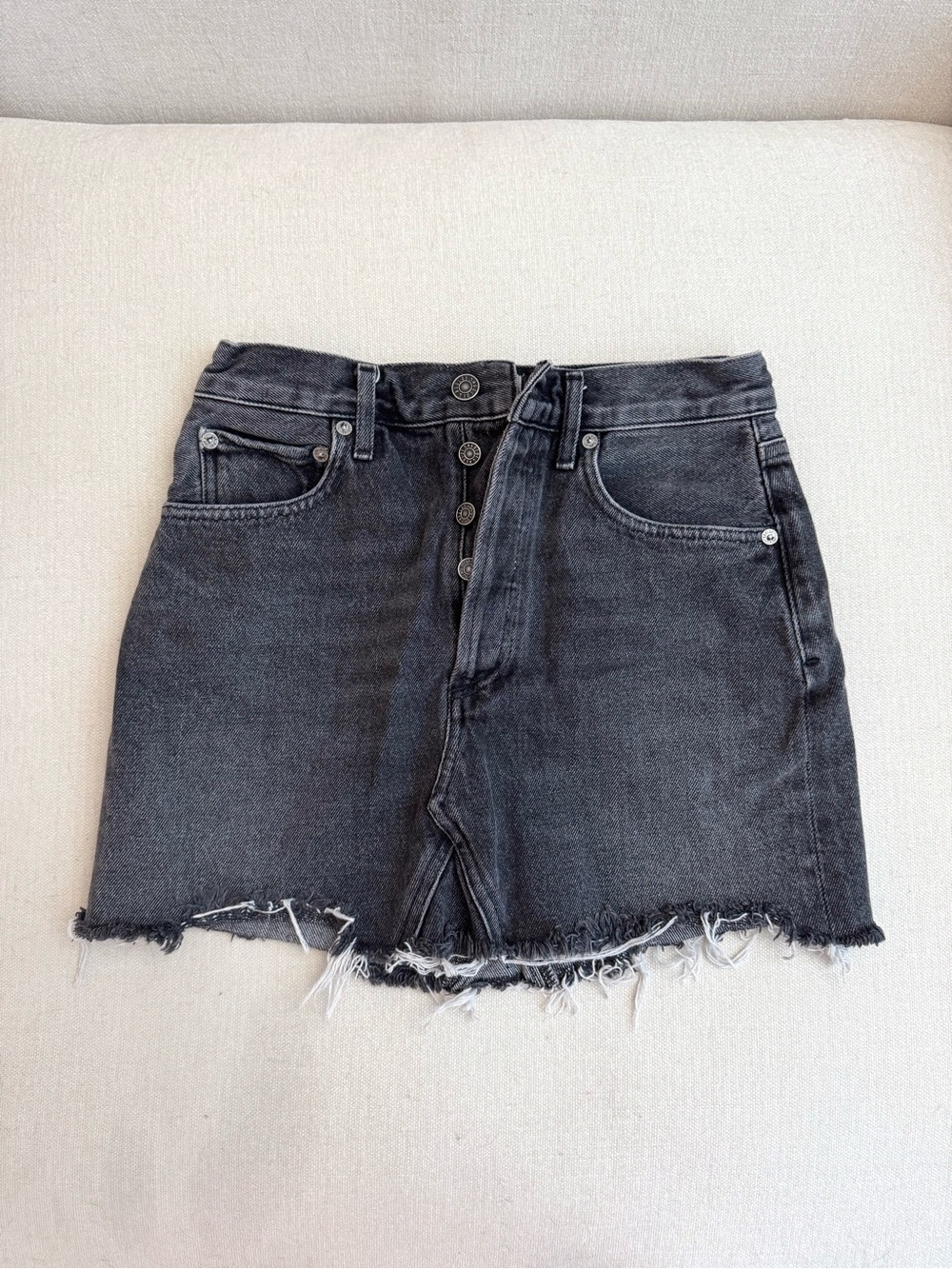 Agolde Black Denim Mini Skirt (Size 25)